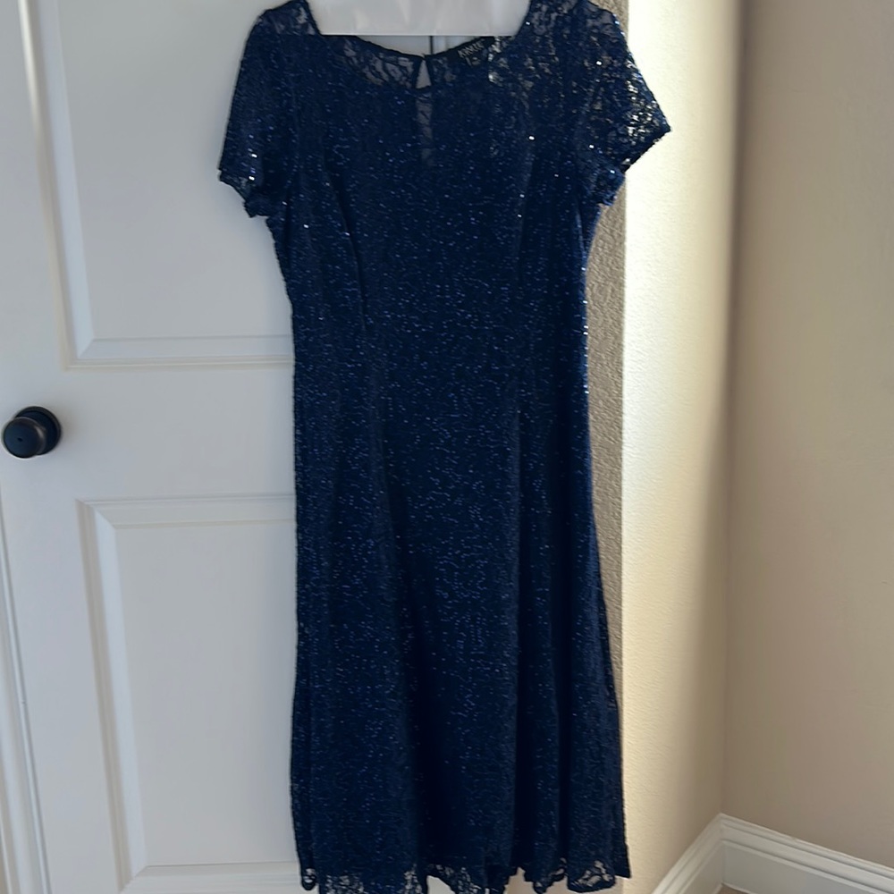 Navy Party Dress with Sequins